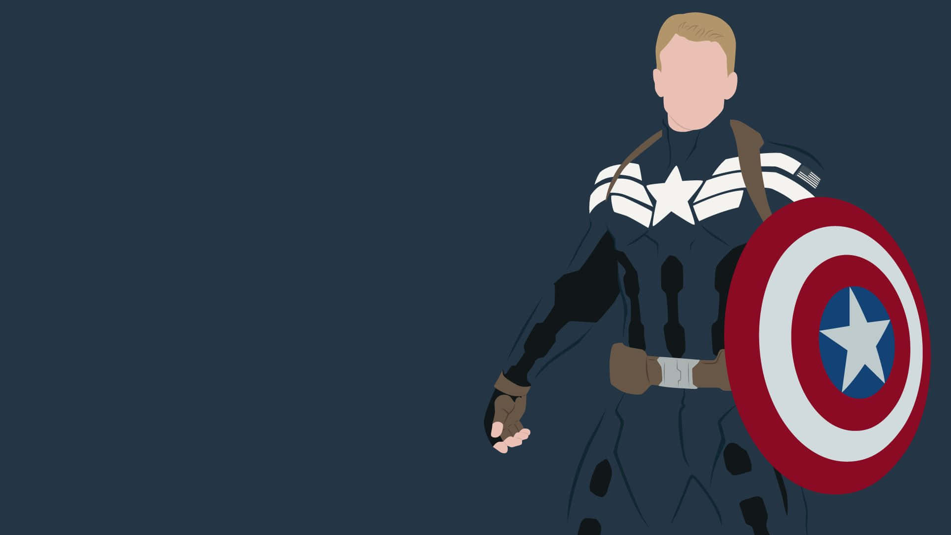Captain America, red white and blue shield, dark blue background, Full HD Desktop Wallpaper