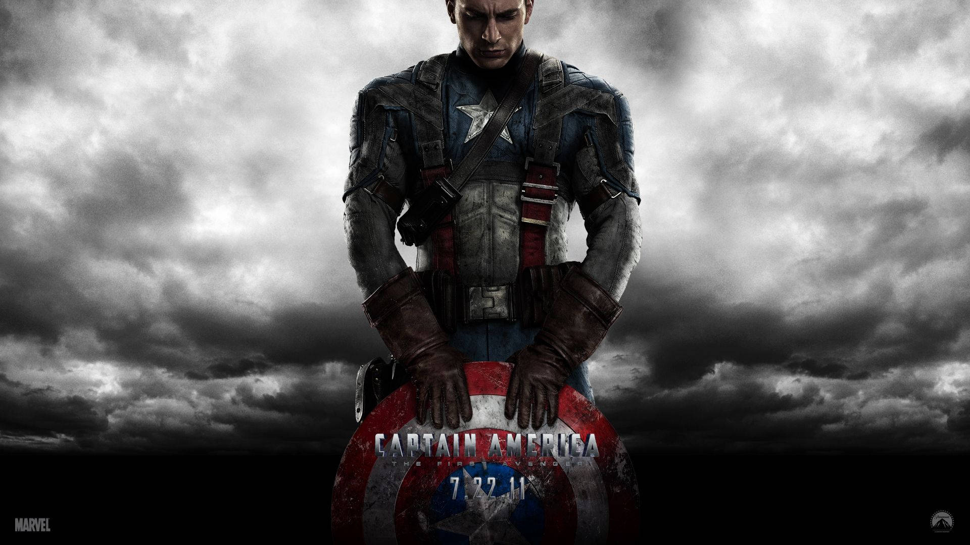 Captain America, shield, stormy sky, Full HD Desktop Wallpaper