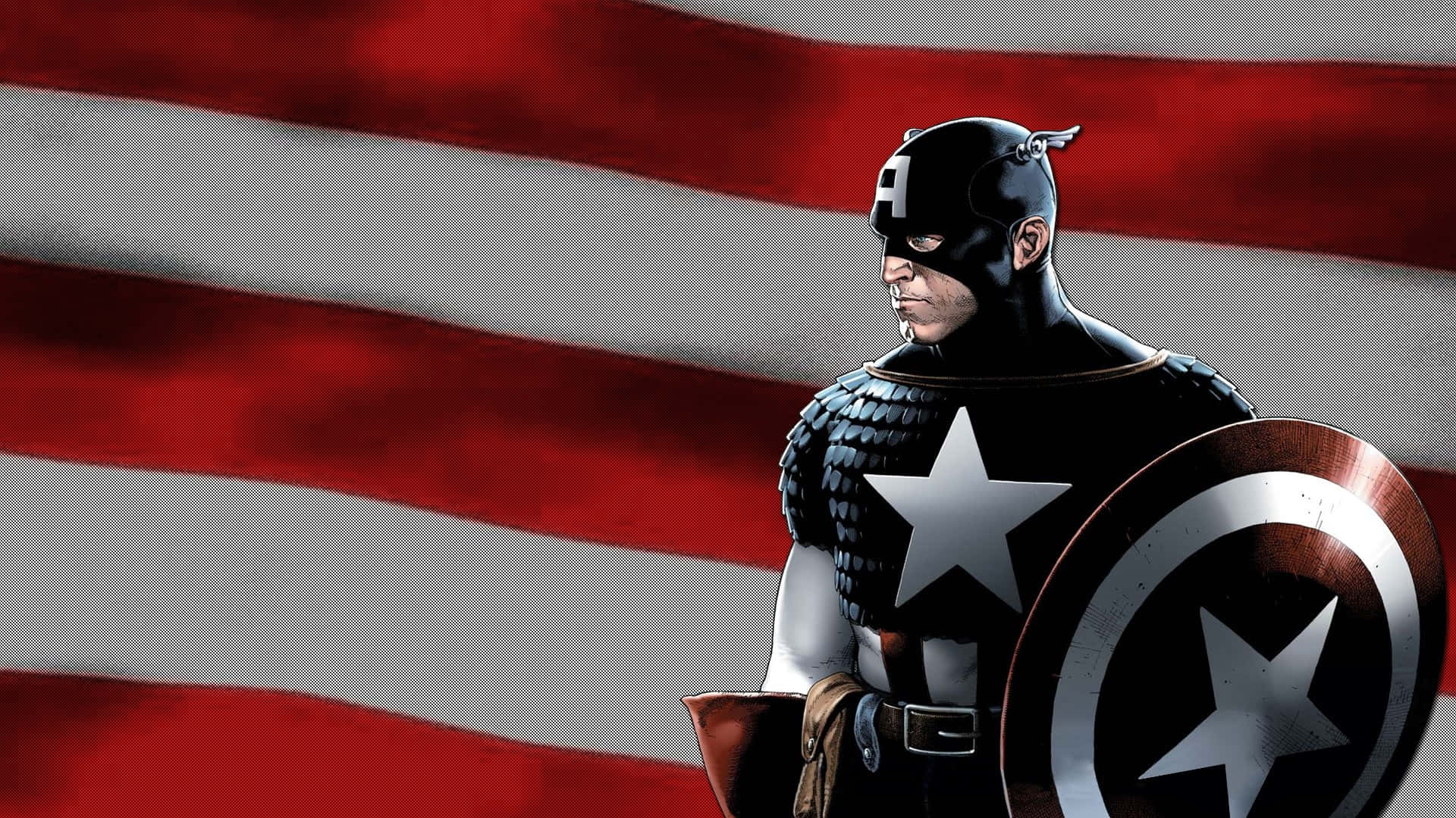 Captain America, black and white suit, star-emblazoned shield, Full HD Desktop Wallpaper