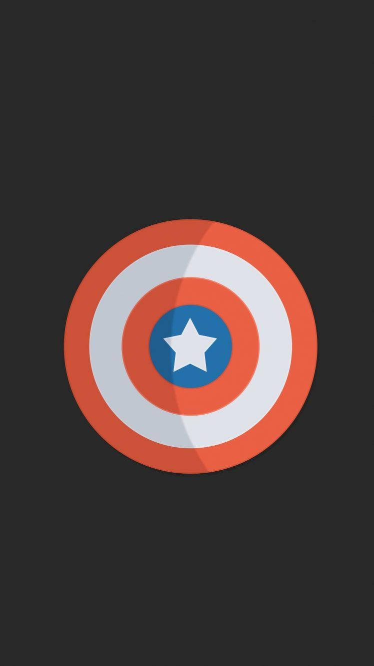 Captain America, red white and blue shield, minimalist flat design, HD Phone Wallpaper