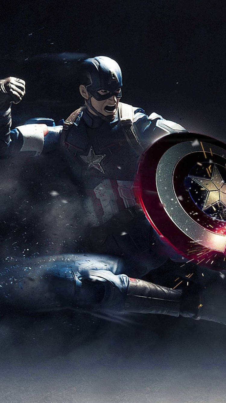 Captain America Mobile, shield, glowing red, HD Phone Wallpaper