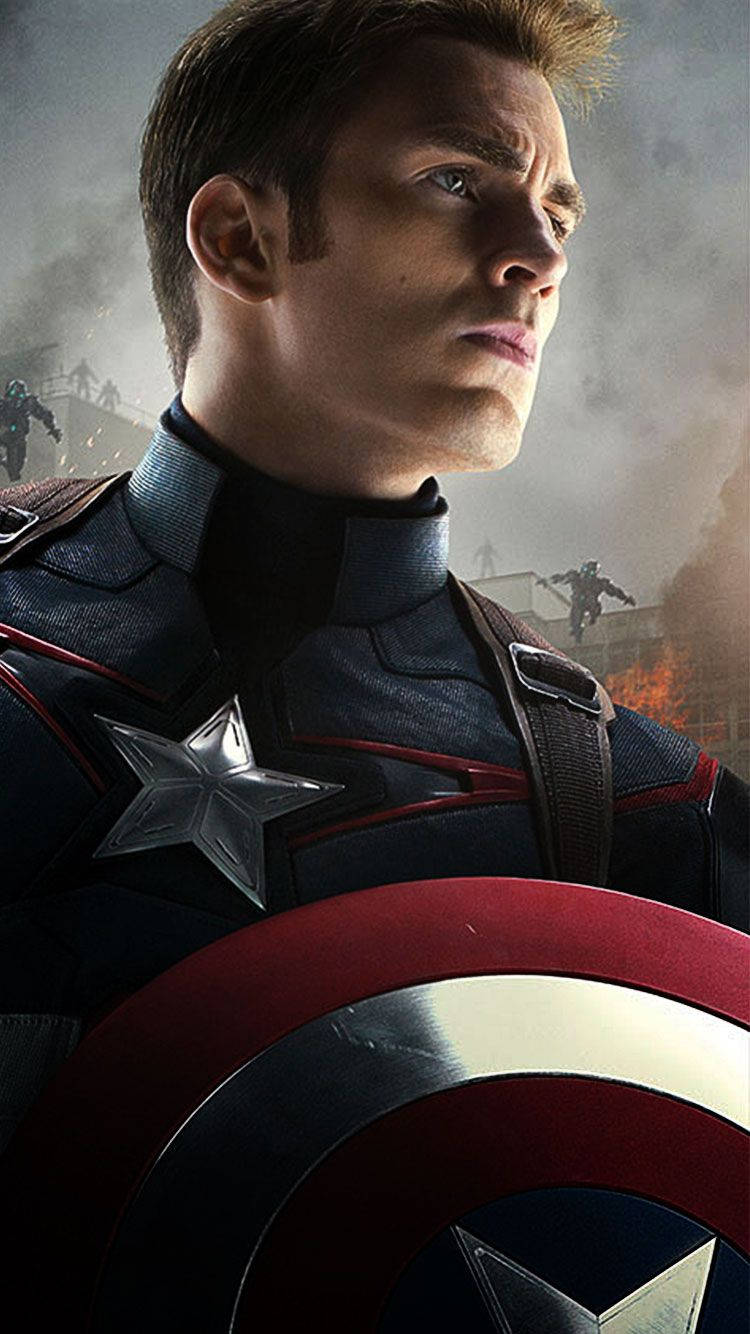 Captain America, iconic shield, battle gear, HD Phone Wallpaper