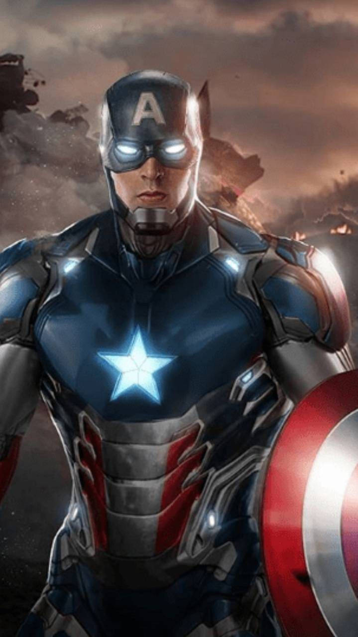Captain America, glowing eyes, star-emblazoned suit, HD Phone Wallpaper