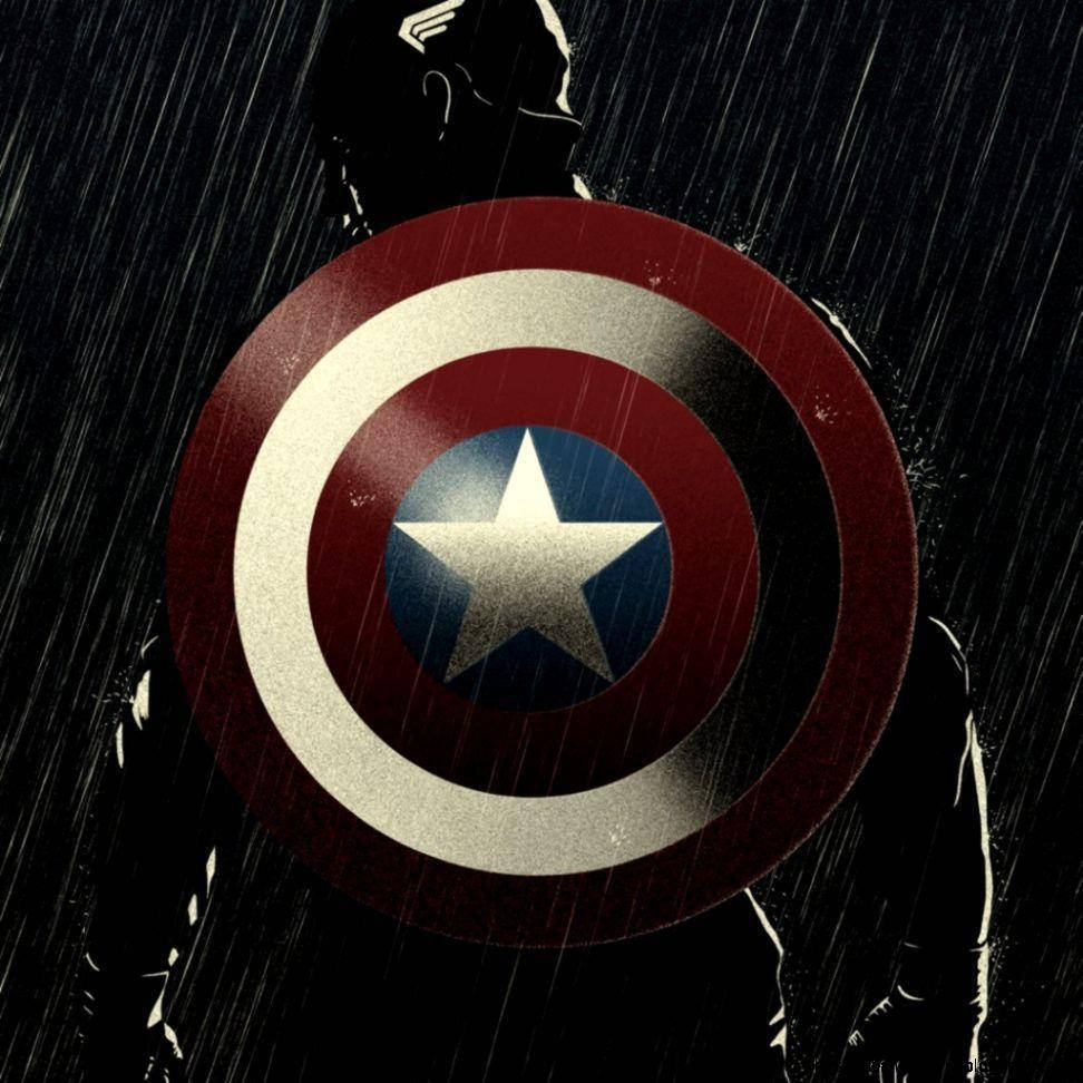 Captain America, shield, downpour of rain, SD Desktop Wallpaper