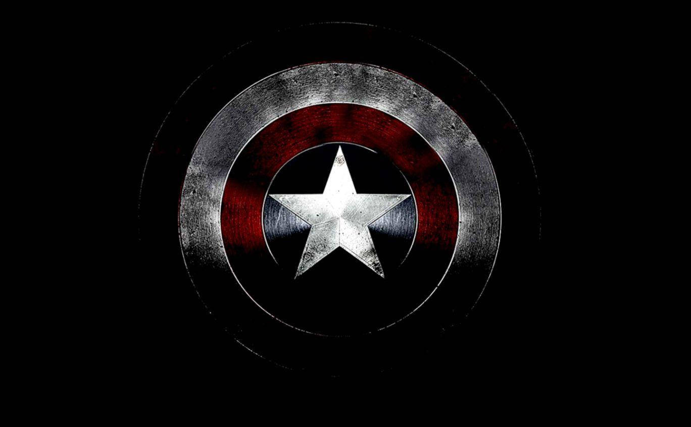 Captain America shield, metallic rings, star glow, HD Desktop Wallpaper