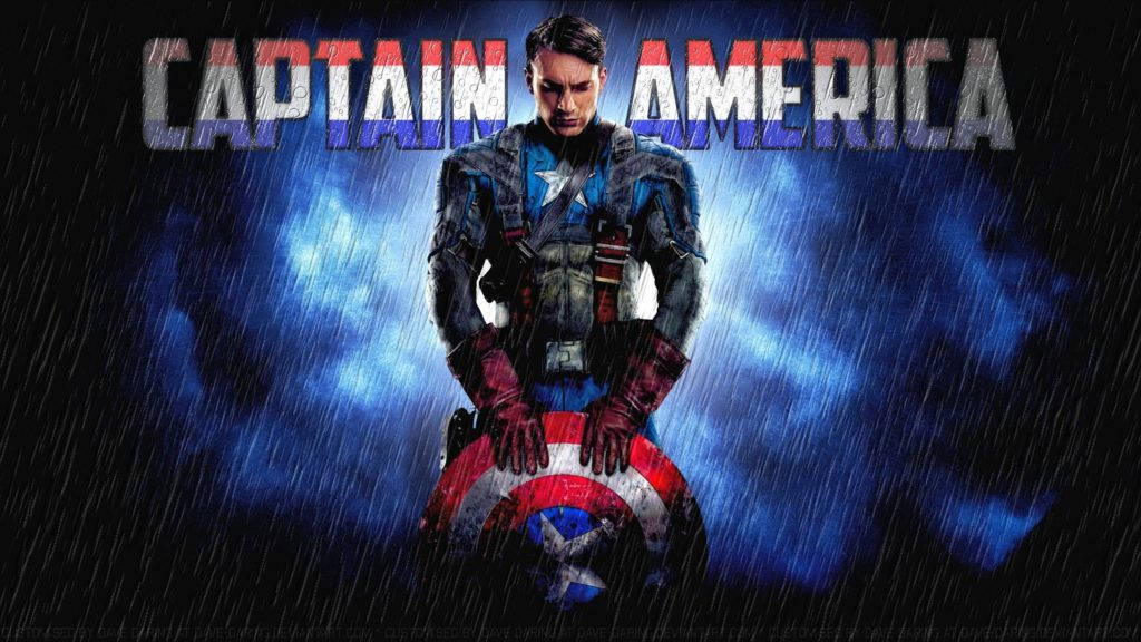 Captain America, shield, rainstorm, SD Desktop Wallpaper