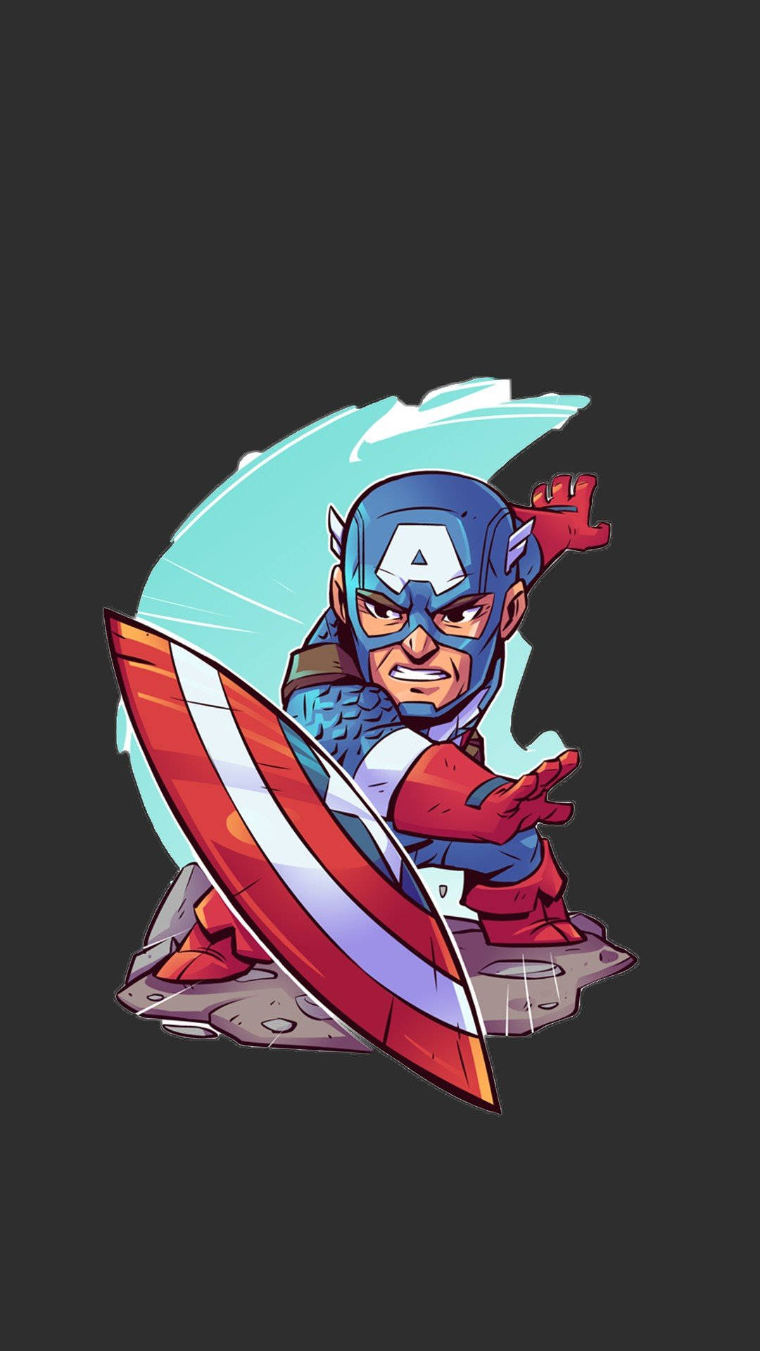 Captain America, shield, chibi, Full HD Phone Wallpaper