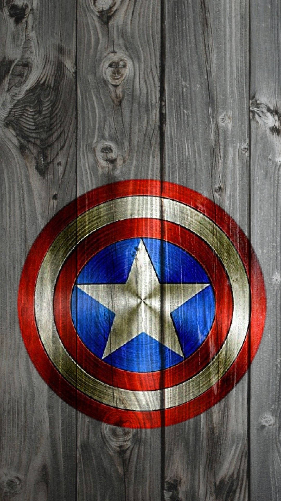 Captain America Shield, iPhone, wood aesthetic, Full HD Phone Wallpaper