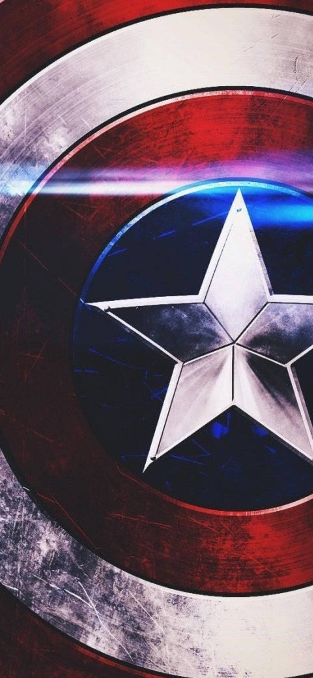 Captain America Shield, iPhone, black paint, 2K Phone Wallpaper
