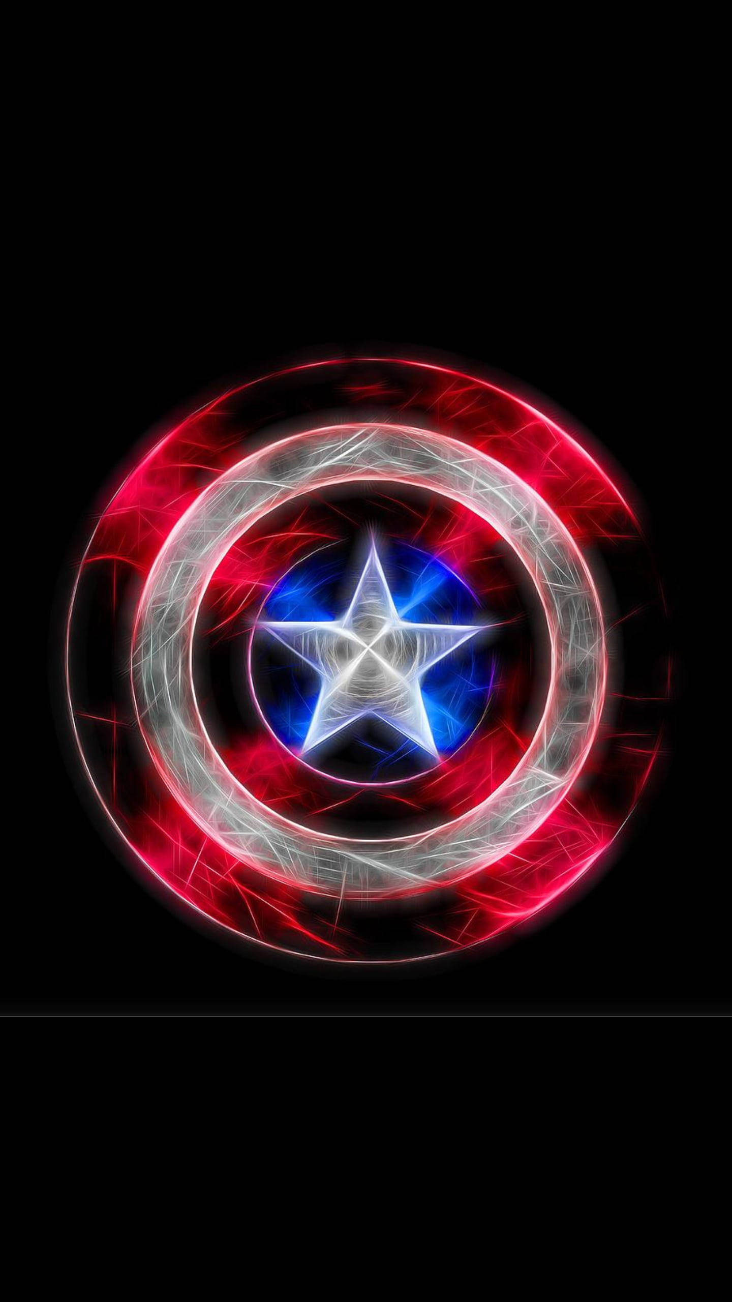 Captain America Shield, iPhone, neon aesthetic, 2K Phone Wallpaper