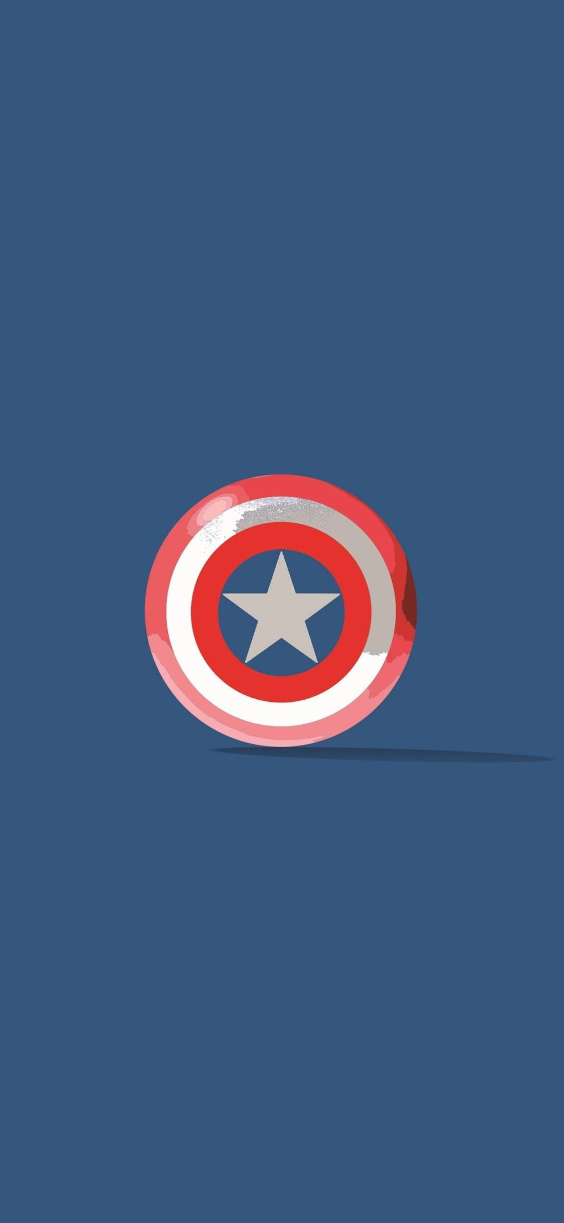 Captain America Shield, iPhone, minimalist blue aesthetic, Full HD Phone Wallpaper