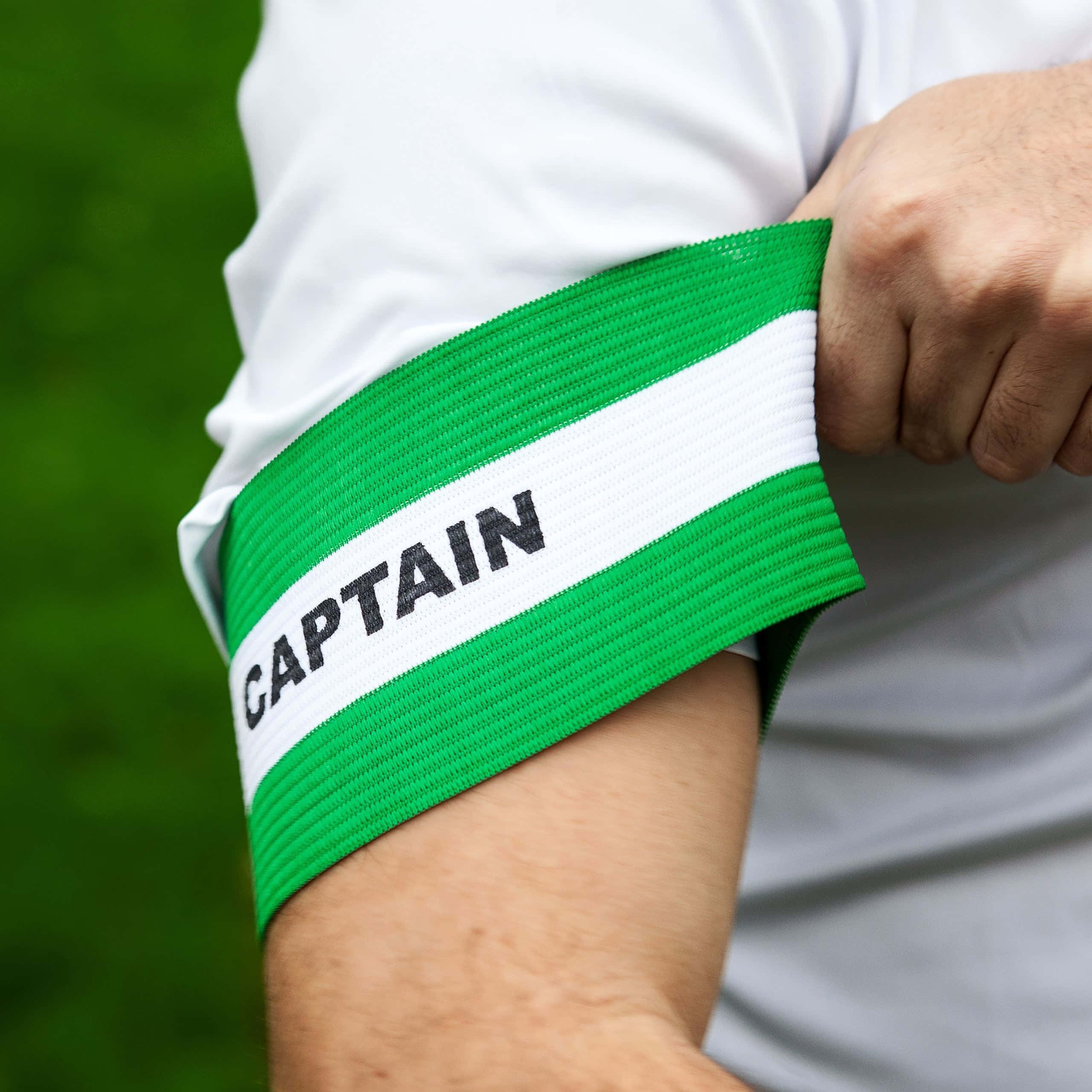 green white captain armband, soccer, green background, 2K Desktop Wallpaper