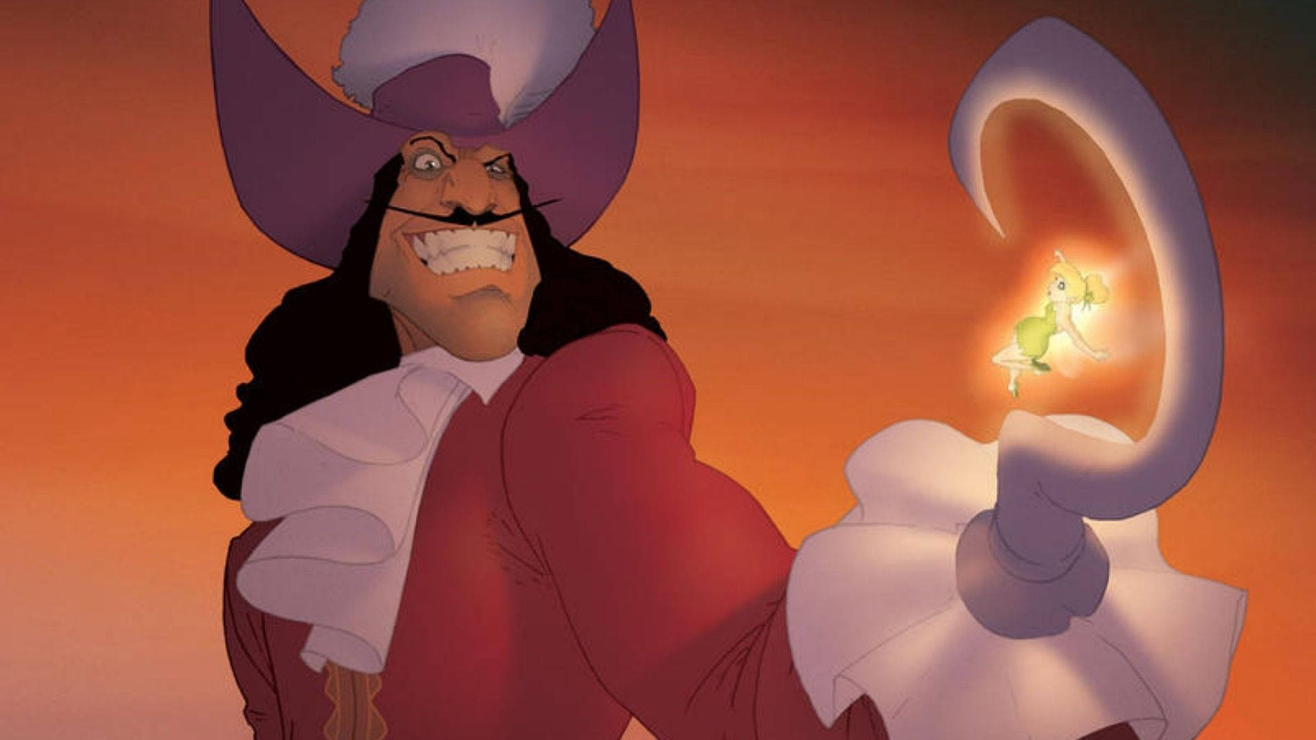 Captain Hook, purple hat, glowing hook, Full HD Desktop Wallpaper