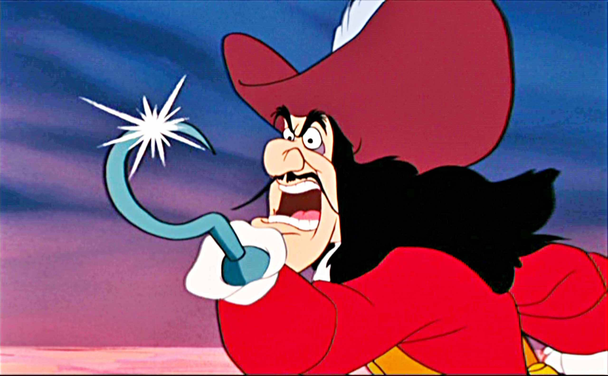 Captain hook, red hat, red coat, 2K Desktop Wallpaper