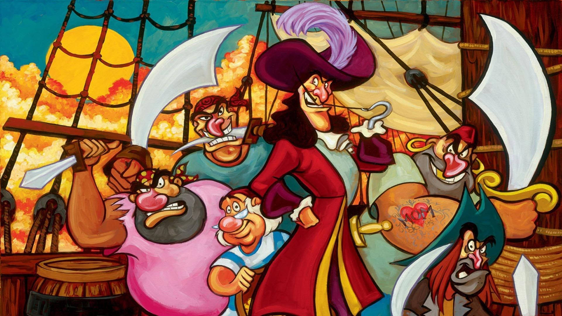 Captain Hook, pirate gang, ship, Full HD Desktop Wallpaper