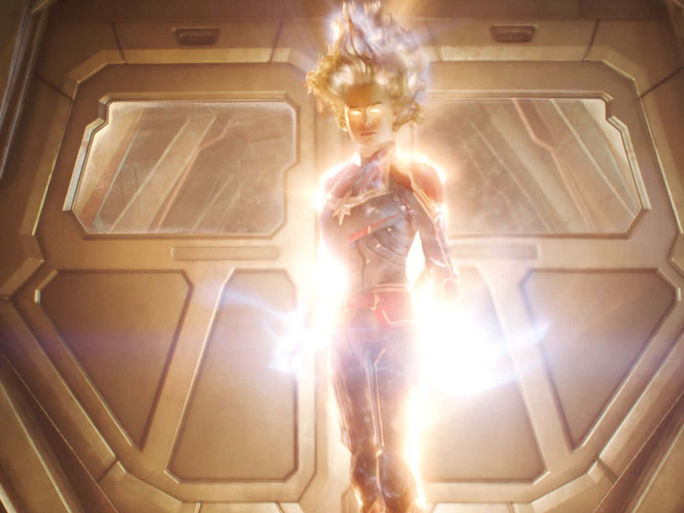 Captain Marvel 2, Captain Marvel, glowing golden doorway, HD Desktop Wallpaper