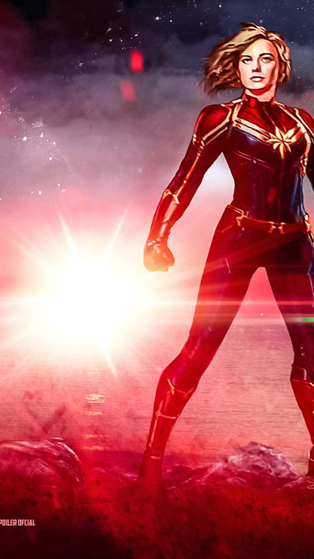 Captain Marvel, 3D Captain Marvel poster, cosmic backdrop, Full HD Phone Wallpaper
