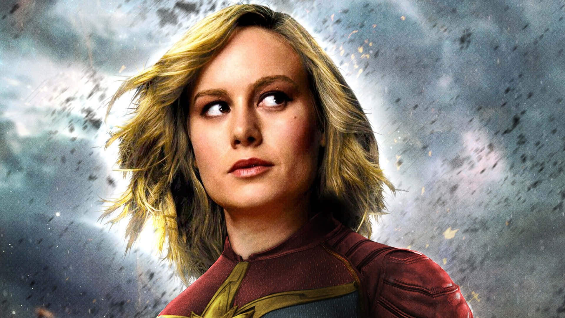 Captain Marvel, Carol Danvers, red and blue suit, Full HD Desktop Wallpaper