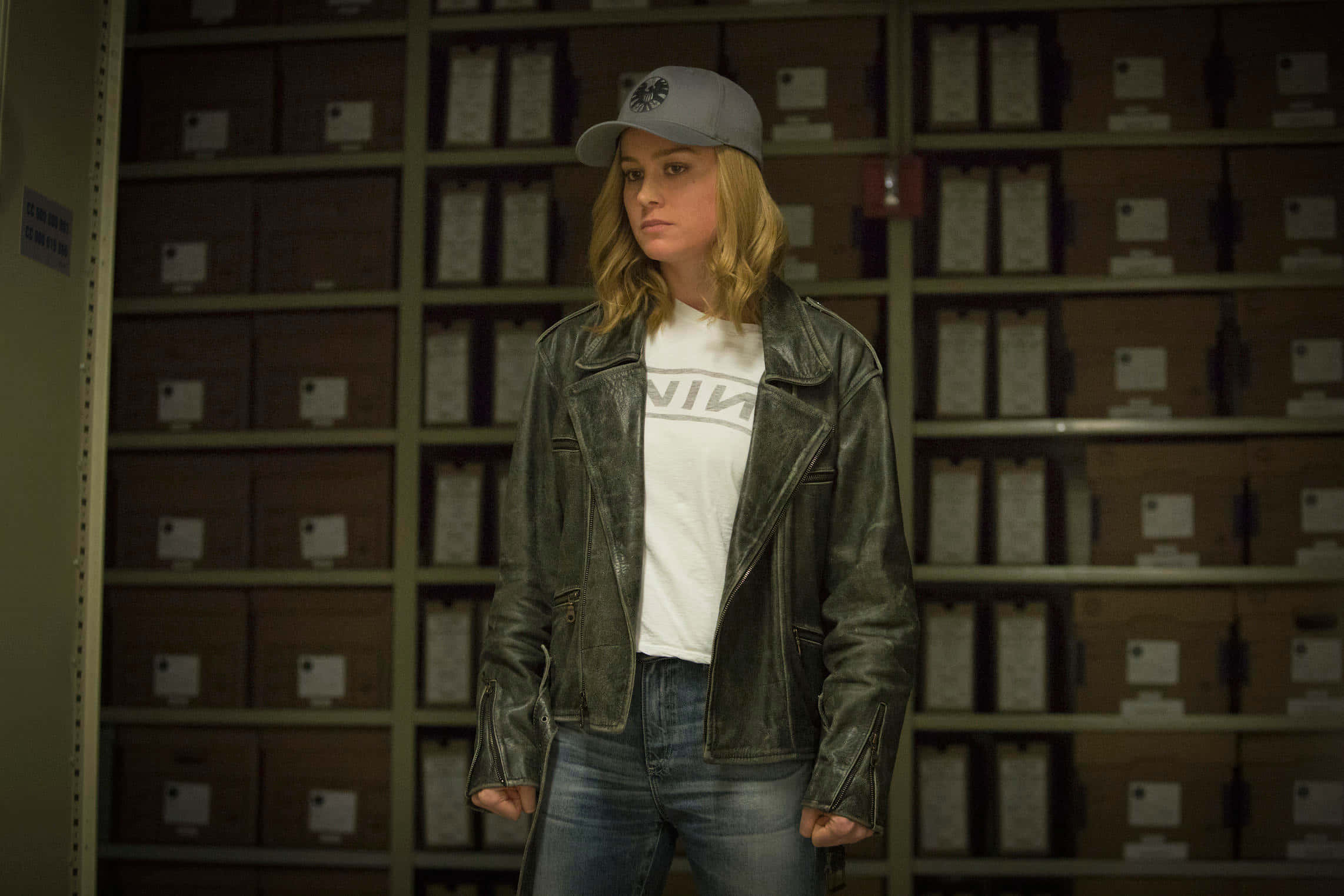 Captain Marvel, Carol Danvers, leather jacket, Full HD Desktop Wallpaper