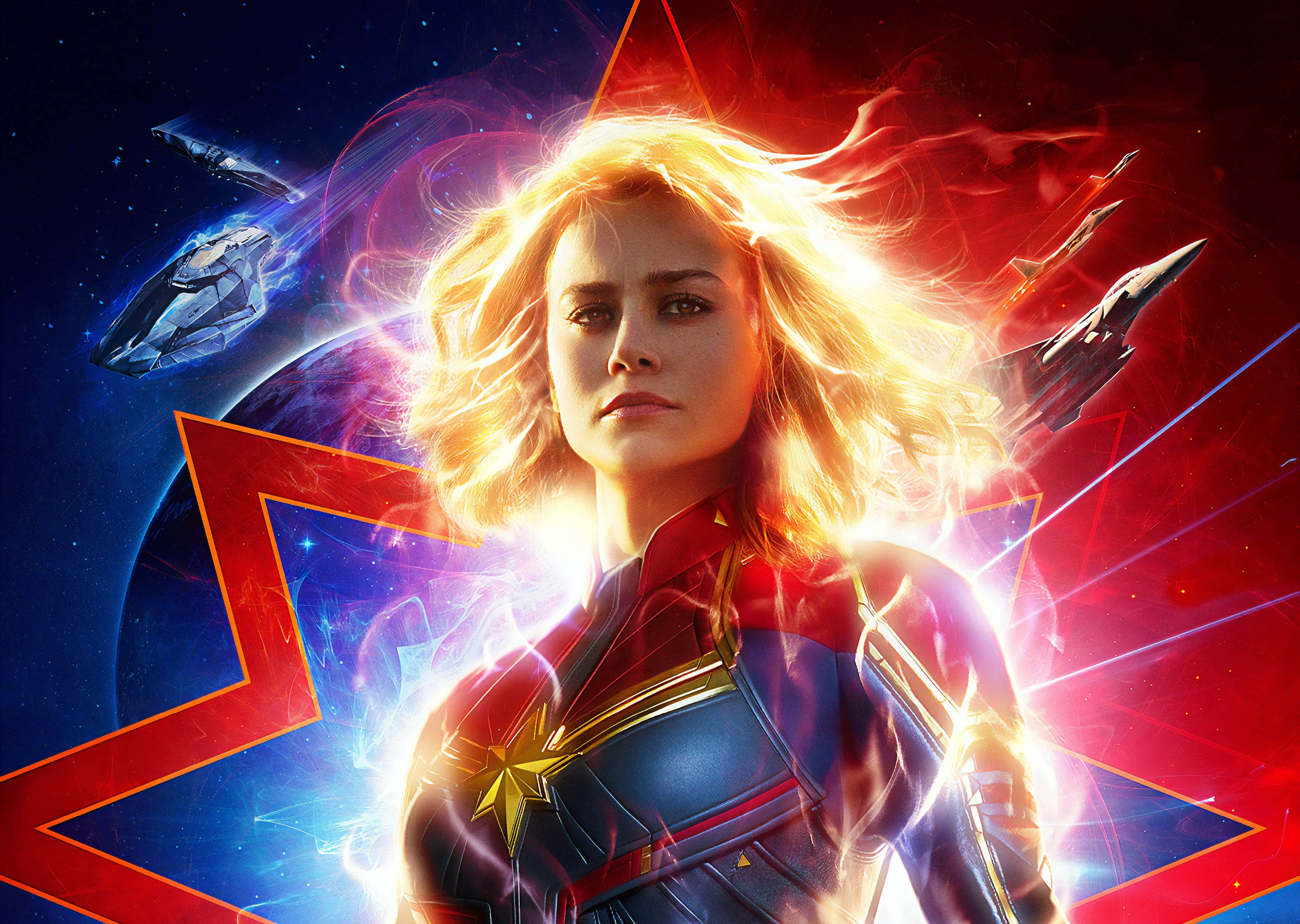 Captain Marvel, 3D wallpaper, space, 5K Desktop Wallpaper