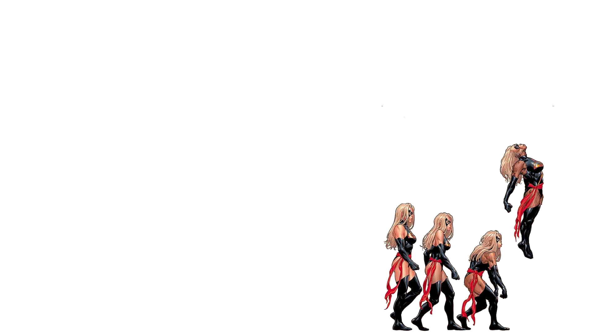 Captain Marvel, black bodysuits, red sashes, Full HD Desktop Wallpaper