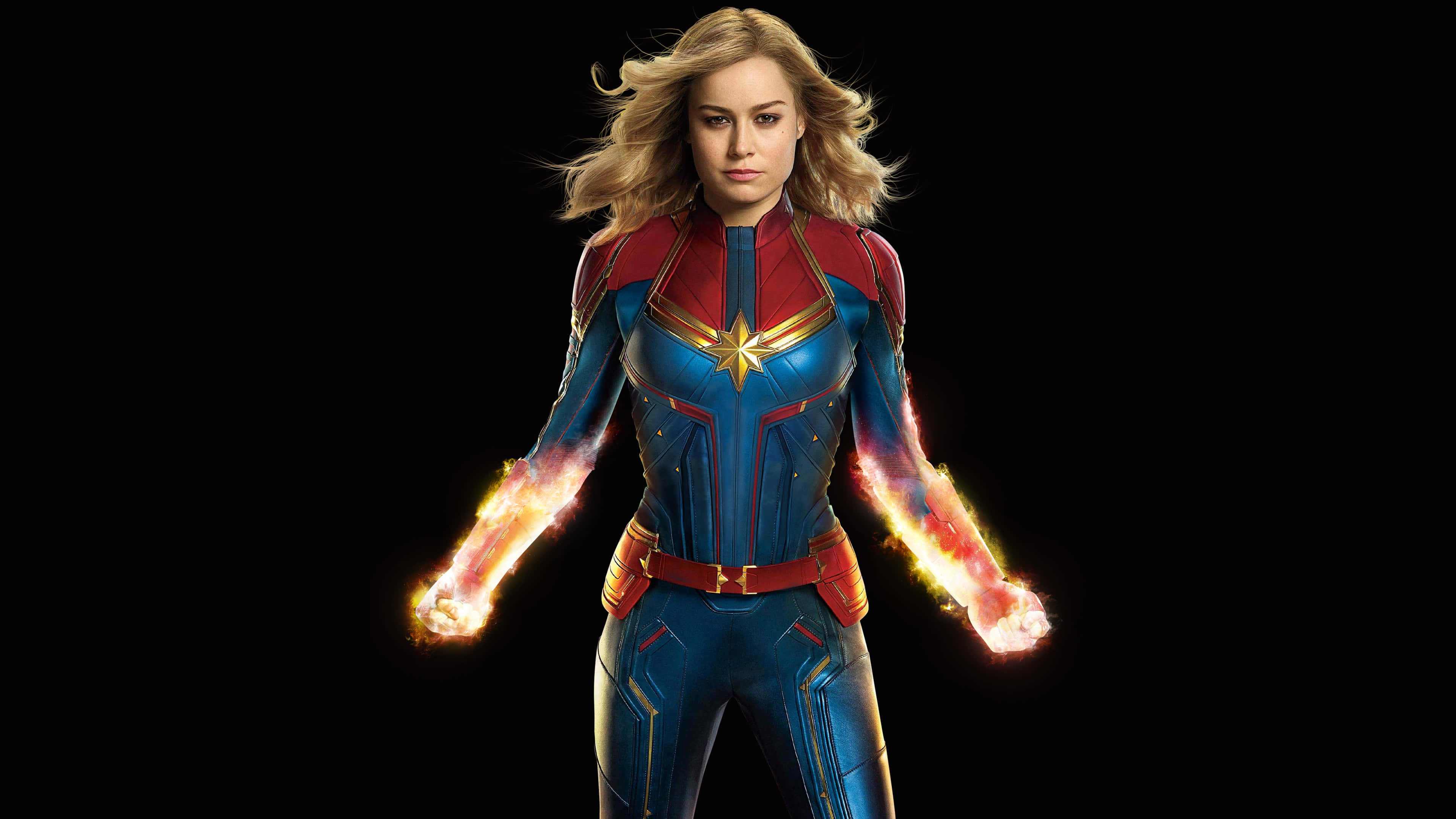 Captain Marvel, iPad, black background, 4K Desktop Wallpaper