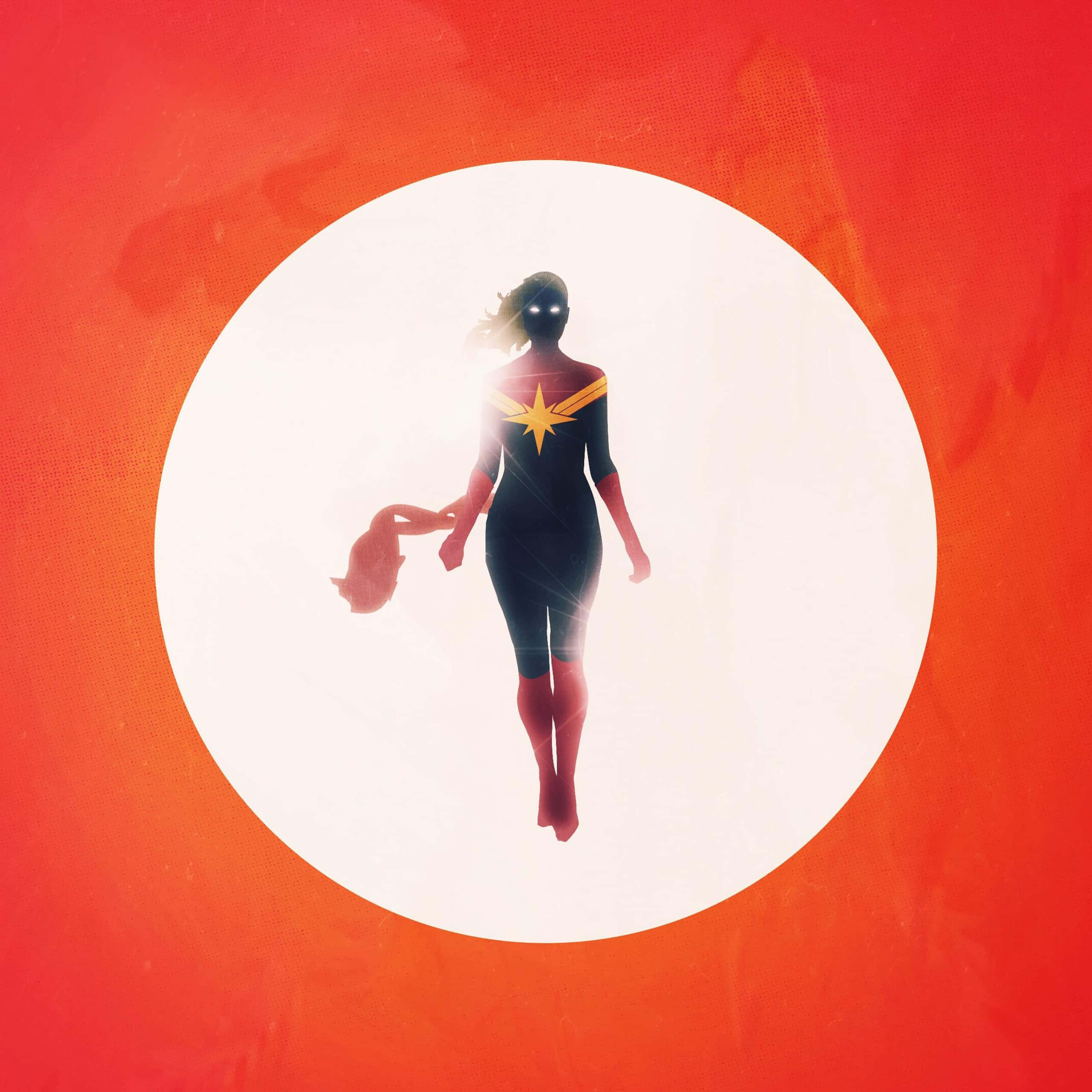 Captain Marvel, iPad, black suit, 2K Desktop Wallpaper