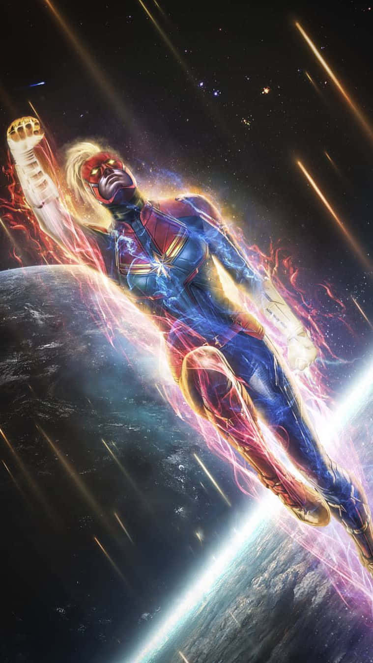 Captain Marvel, iPad, space, HD Phone Wallpaper