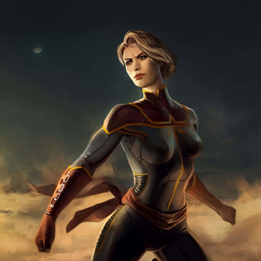 Captain Marvel iPad, silver, gold, SD Desktop Wallpaper