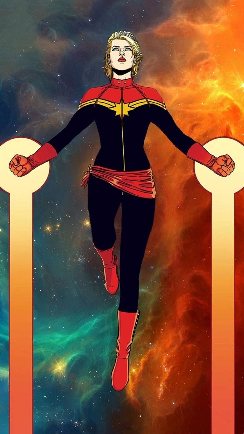 Captain Marvel, iPhone, cosmic pillars, HD Phone Wallpaper