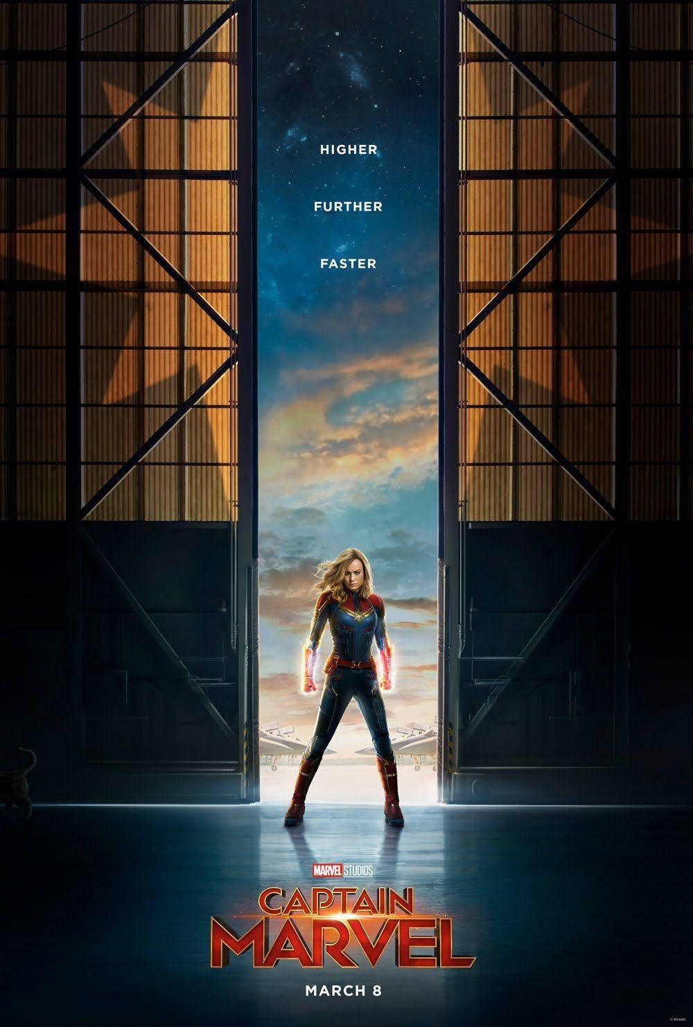 Captain Marvel, hangar doorway, golden light, HD Phone Wallpaper