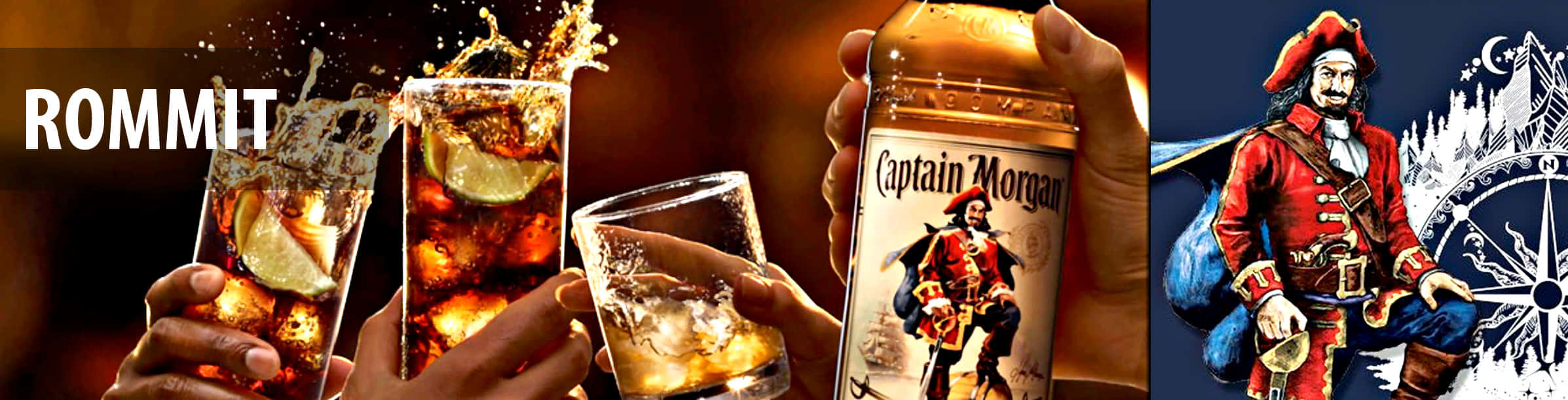 Captain Morgan, rum, lime wedges, Full HD Desktop Wallpaper