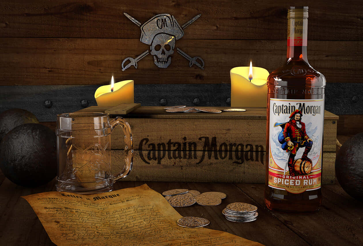 Captain Morgan, spiced rum, treasure map, SD Desktop Wallpaper