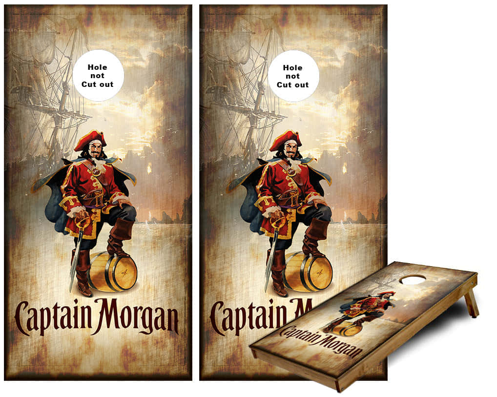 Captain Morgan, cornhole board, red coat, SD Desktop Wallpaper