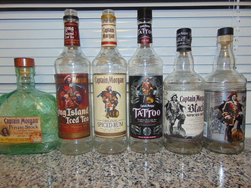 Captain Morgan, rum bottles, assorted varieties, SD Desktop Wallpaper