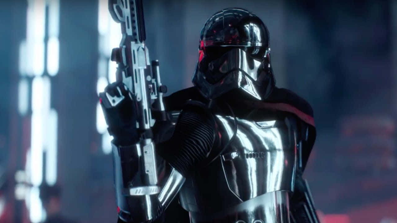 Captain Phasma, black armor, red visor, HD Desktop Wallpaper