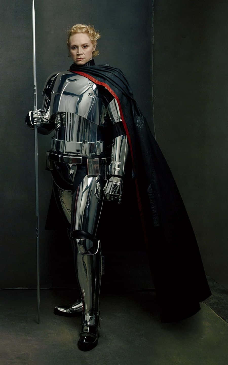 Captain Phasma, shiny silver armor, black cape, HD Phone Wallpaper