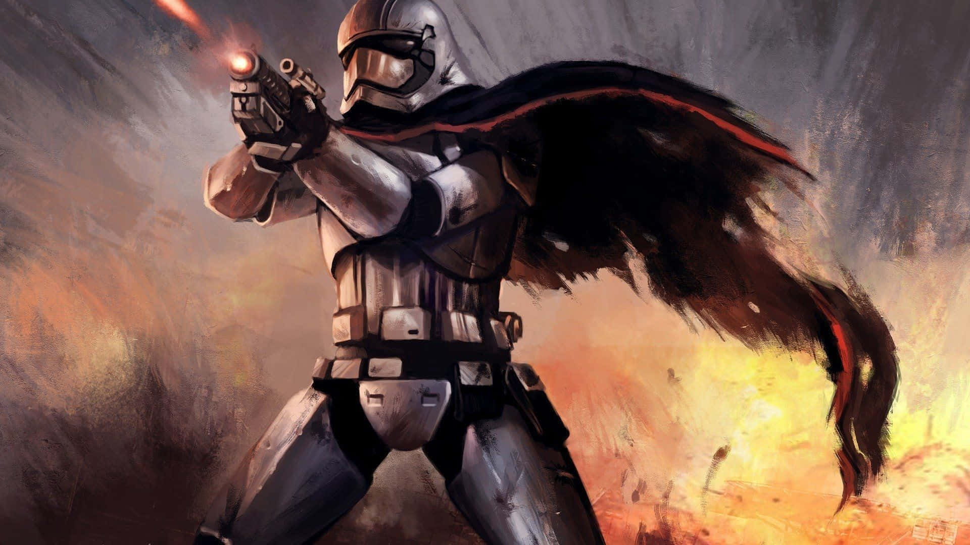 Captain Phasma, stormtrooper, black cape, Full HD Desktop Wallpaper