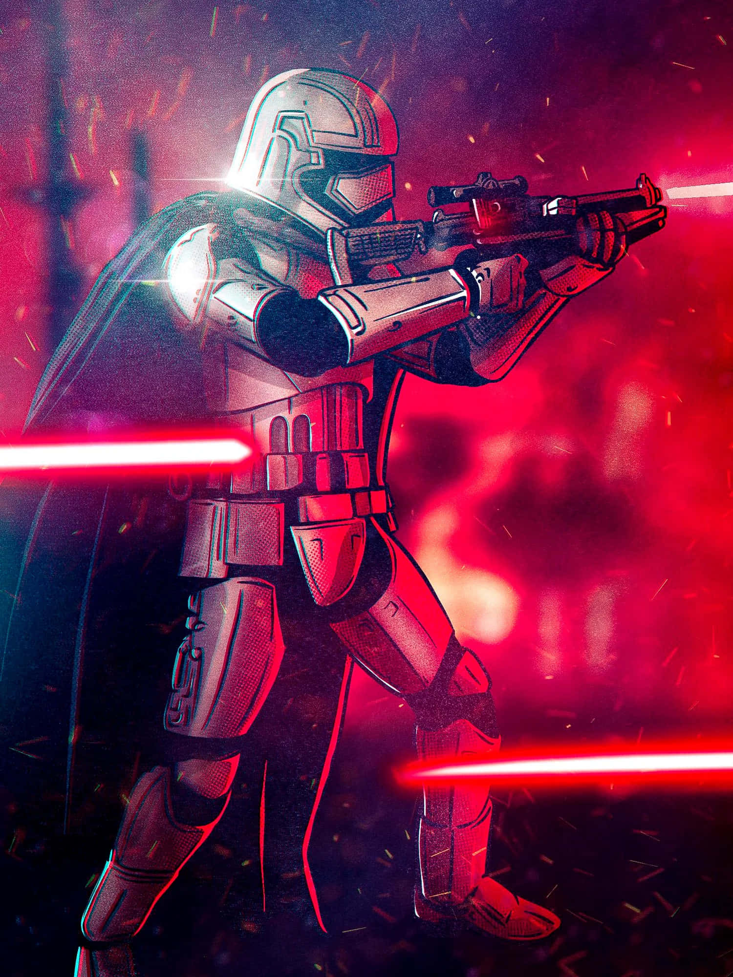 Captain Phasma, stormtrooper, blaster, Full HD Phone Wallpaper