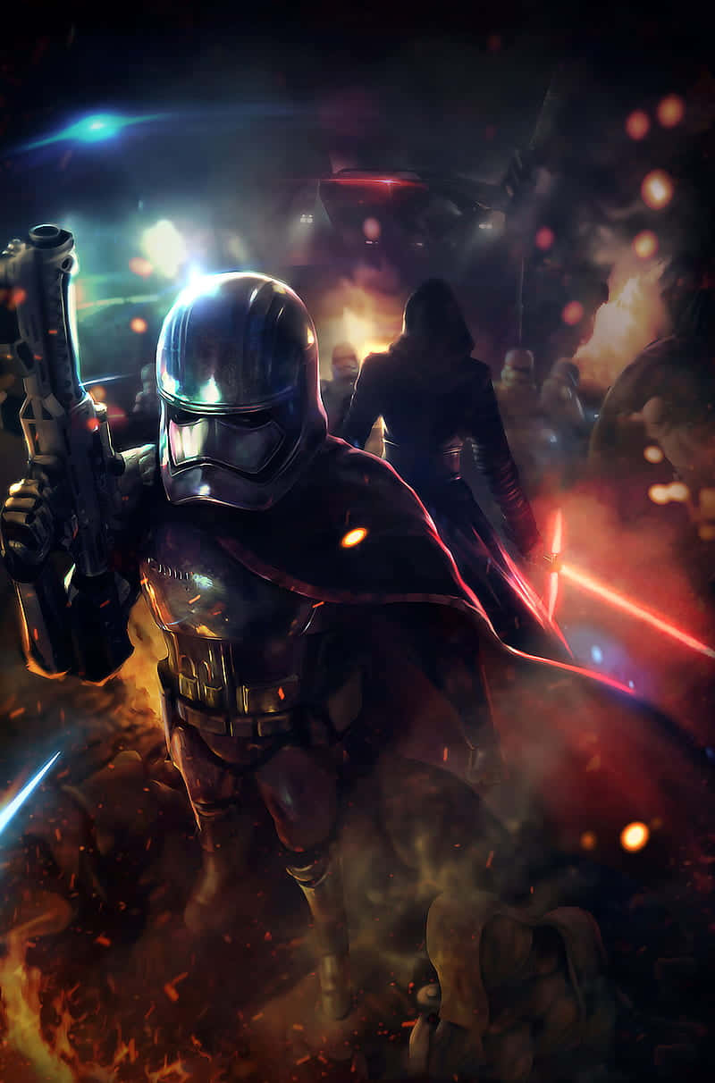 Captain Phasma, dark armor, cape, SD Phone Wallpaper