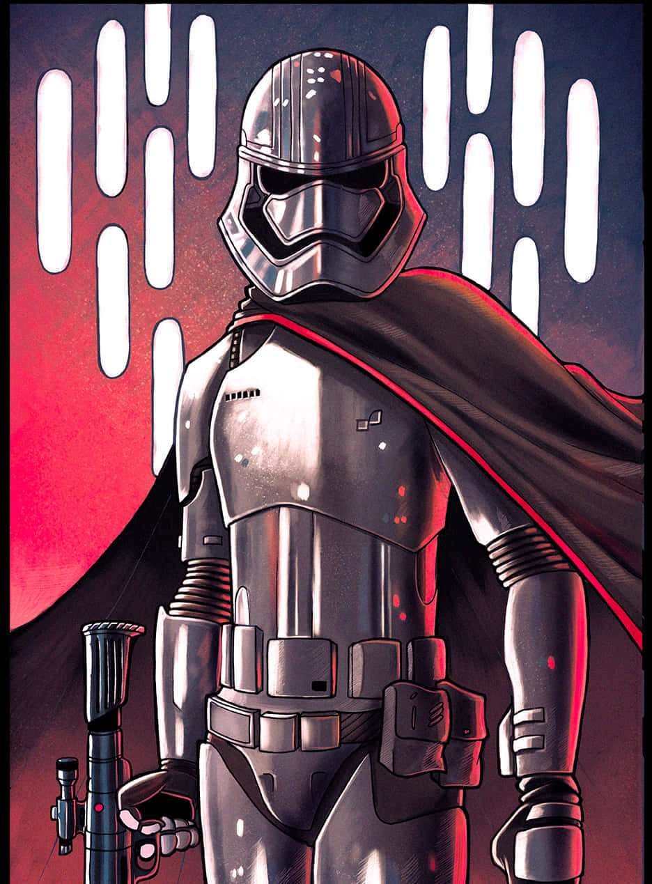 Captain Phasma, silver armor, black cape, SD Phone Wallpaper