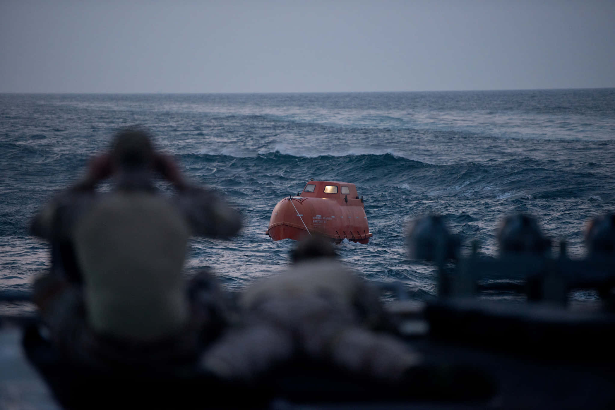 Captain Phillips, lifeboat, dark blue waters, Full HD Desktop Wallpaper