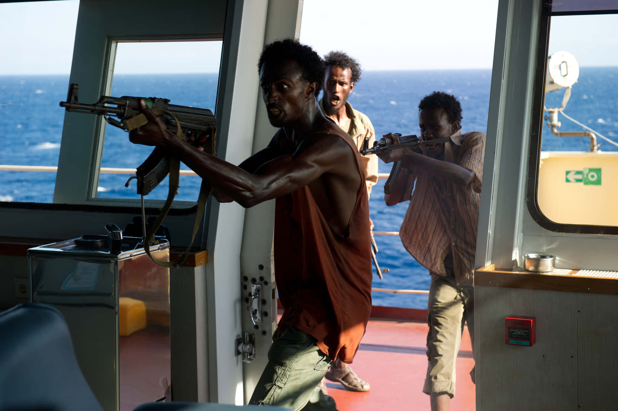 Captain Phillips, high sea standoff, ship's cabin, Full HD Desktop Wallpaper