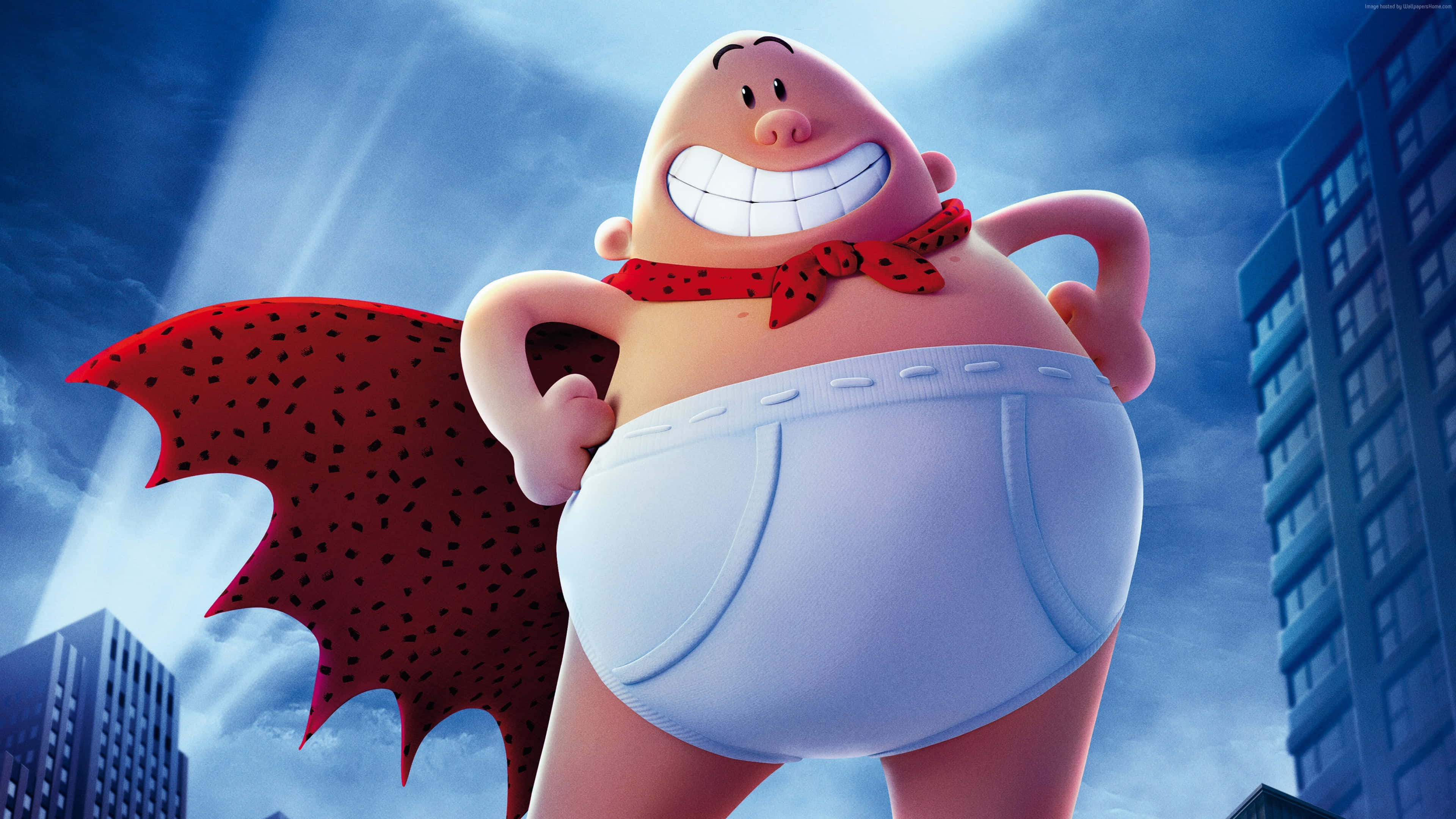Captain Underpants The First Epic Movie, white underwear, red spotted cape, 4K Desktop Wallpaper