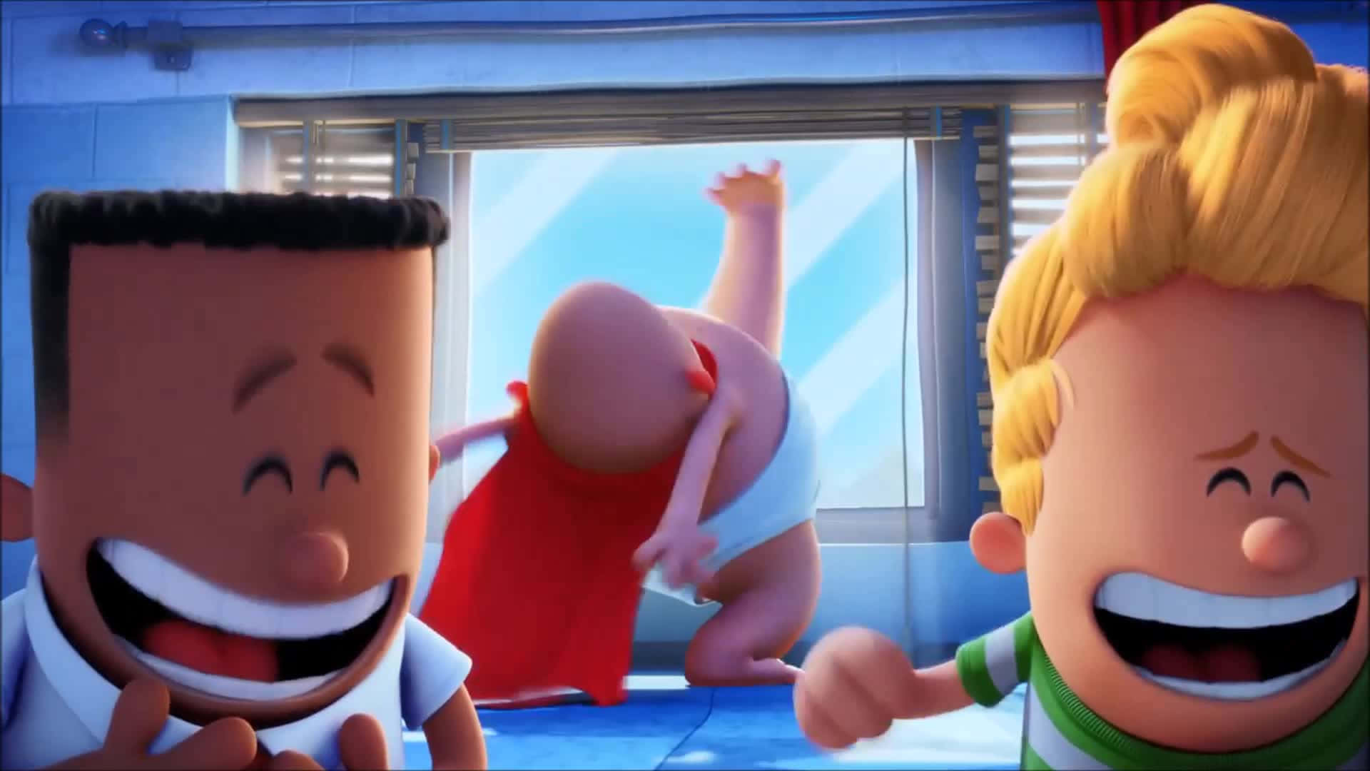 Captain Underpants The First Epic Movie, laughing kids, baby in red cape, Full HD Desktop Wallpaper