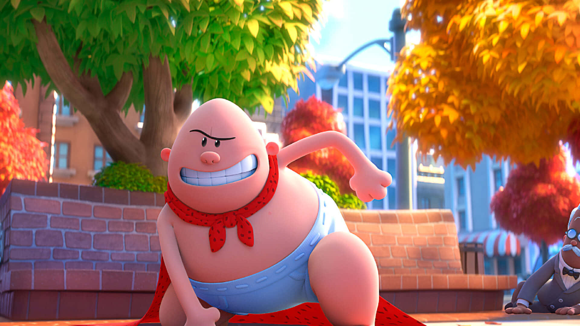Captain Underpants, The First Epic Movie, red cape, Full HD Desktop Wallpaper
