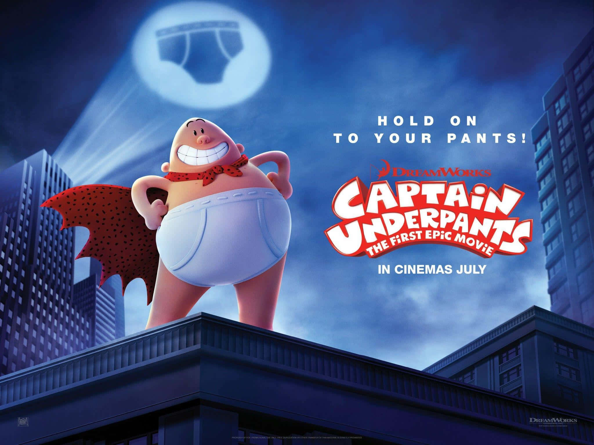 Captain Underpants The First Epic Movie, white underpants, red cape, Full HD Desktop Wallpaper