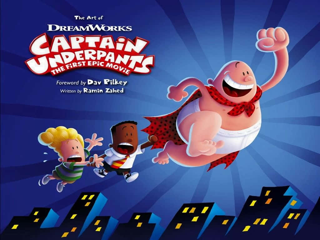 Captain Underpants, The First Epic Movie, cityscape, SD Desktop Wallpaper