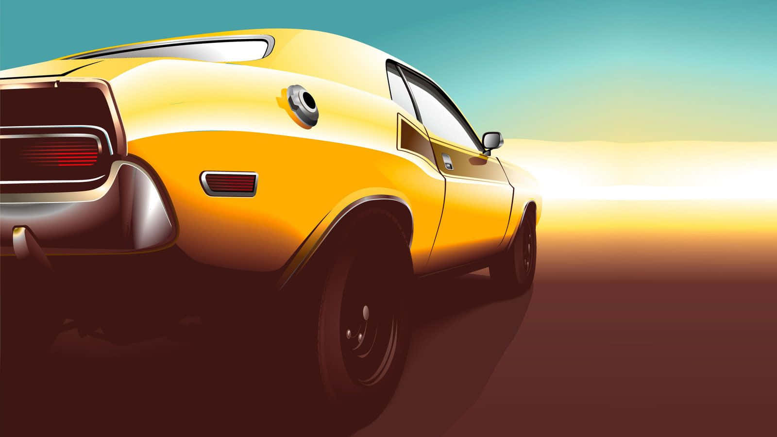 Futuristic Concept Car Design, vibrant yellow, classic muscle car, HD Desktop Wallpaper