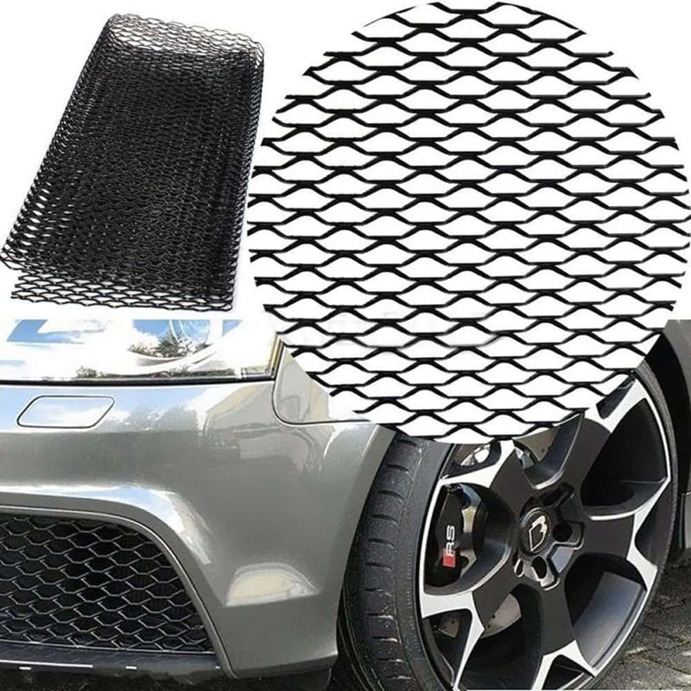 sleek gray sports car, black mesh grille, alloy wheel, SD Desktop Wallpaper